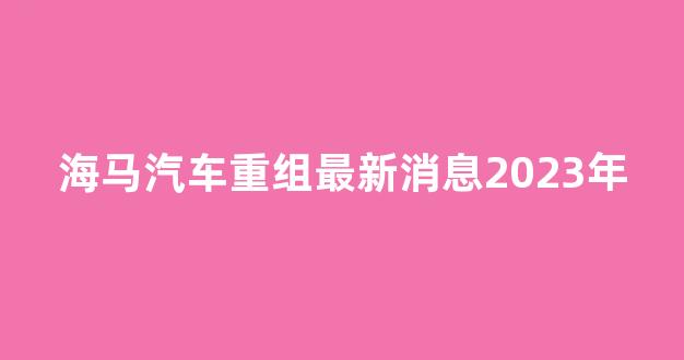海马汽车重组最新消息2023年(海马汽车重组计划)_https://www.jnskb.com_效果图_第1张