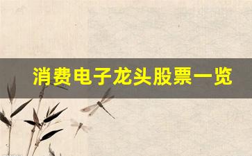 消费电子龙头股票一览表(消费电子龙头股票一览表图)_https://www.dcjwmf.com_中金所_第1张