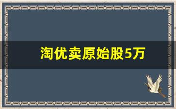 淘优卖原始股5万(淘优卖上市后1万估值多少钱)_https://www.luoxuangg888.com_深交所_第1张