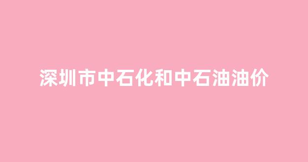 深圳市中石化和中石油油价_深圳市中石化和中石油油价差多少