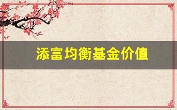 添富均衡基金价值多少_添富均衡基金价值