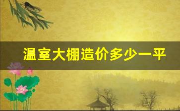 温室大棚造价多少一平(温室大棚造价多少一平勐海县)_https://www.hhem8.com_北交所_第1张