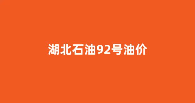 湖北石油92号油价_湖北油价92今日价格