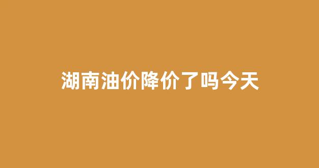 湖南油价降价了吗今天_湖南油价降价了吗今天价格表
