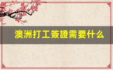 澳洲打工簽證需要什么條件才能辦(澳洲打工度假簽證)