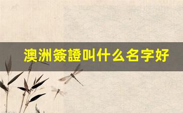 澳洲簽證叫什么名字好聽(澳洲簽證叫什么名字好聽些)