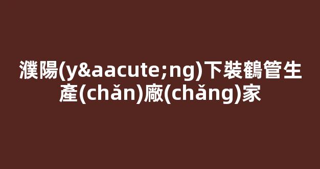 濮陽(yáng)下裝鶴管生產(chǎn)廠(chǎng)家(濮陽(yáng)下裝鶴管生產(chǎn)廠(chǎng)家地址)(1)