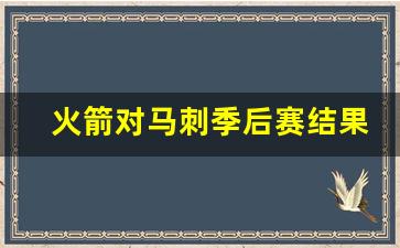 火箭对马刺比赛回放-火箭对马刺季后赛结果