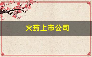 火药上市公司(火药企业)_https://www.dongshengweixin.com_创业板_第1张