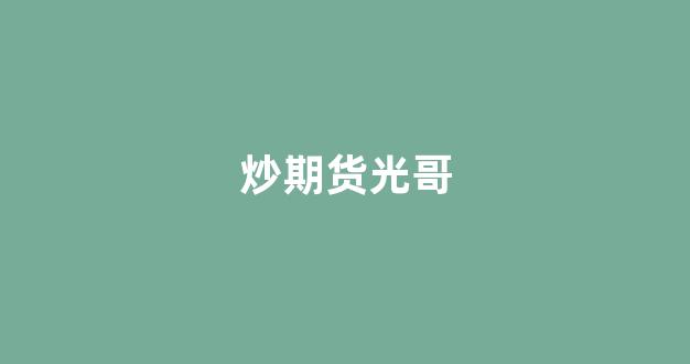 炒期货光哥(期货刚哥)_https://www.nalian8.com_上交所_第1张