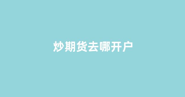 炒期货去哪开户(炒期货去哪里开户)_https://www.xzdzcjx.com_深交所_第1张