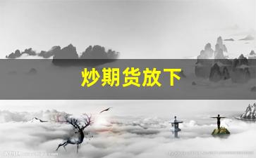 炒期货放下(怎么炒期货新手入门)_https://www.xzdzcjn.com_深交所_第1张