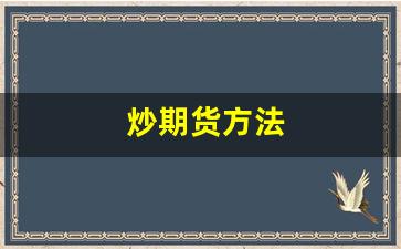 炒期货方法(炒期货方法视频)_https://www.xzdzcjx.com_北交所_第1张