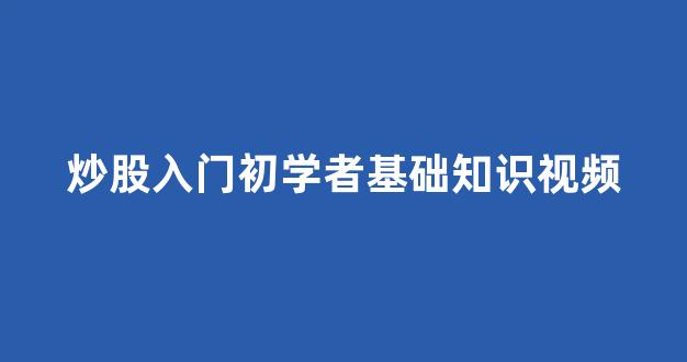 炒股入门初学者基础知识视频(炒股入门与技巧视频 讲解)_https://www.luoxuangg888.com_科创板_第1张