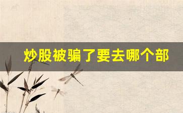 炒股被骗了要去哪个部门报案(炒股被骗的钱能找回来吗)_https://www.gen-fastener.com_中金所_第1张
