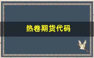 热卷期货代码(热卷板期货代码)_https://www.xzdzcjn.com_上交所_第1张