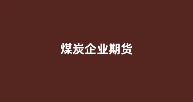 煤炭企业期货(煤炭期货市场)_https://www.fzdzcxj.com_科创板_第1张