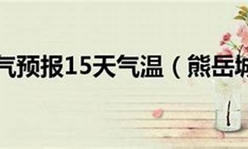 熊岳天气预报查询一周15天查询_熊岳天气预报