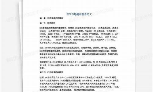 燃气调查报告_燃气价格调研报告范文怎么写好