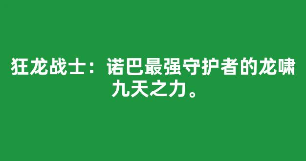 狂龙战士：诺巴最强守护者的龙啸九天之力。