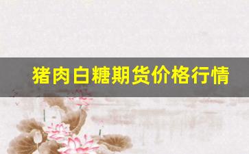 猪肉白糖期货价格行情(白糖期货价格东方财富)_https://www.erdeww.com_期货行情_第1张