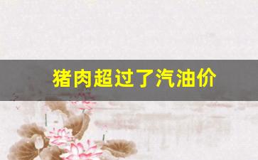 猪肉超过了汽油价-猪肉价格会影响油价吗