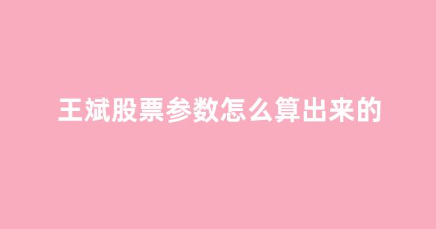 王斌股票参数怎么算出来的(王斌股市必涨图)_https://www.wanyuyiyao.com_创业板_第1张