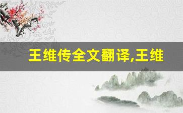 王维传全文翻译,王维传讲了什么,王维传经典句子-第1张图片-我的生活随想