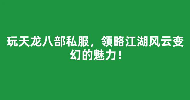 玩天龙八部私服，领略江湖风云变幻的魅力！