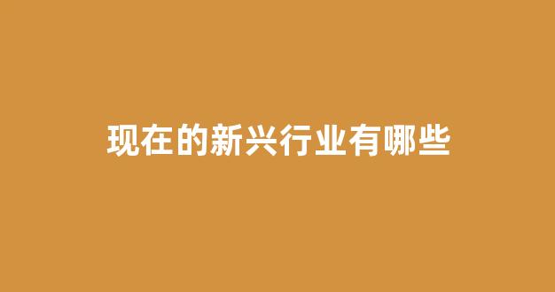 现在的新兴行业有哪些(现在的新兴行业有哪些公司名称)_https://www.taocizhiliang.com_设计报价_第1张