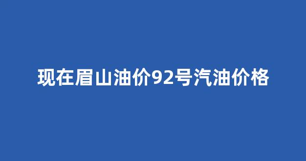 眉山92号汽油多少钱一升_现在眉山油价92号汽油价格