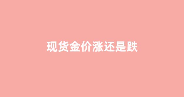 现货黄金价格什么意思_现货金价涨还是跌