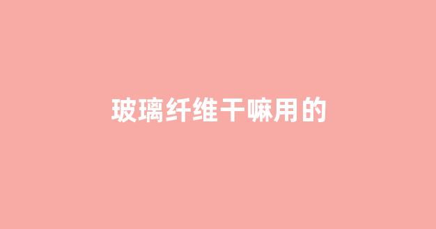玻璃纤维干嘛用的(玻璃纤维的坏处)_https://www.dongshengweixin.com_创业板_第1张