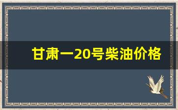 甘肃负20号柴油多少钱一升-甘肃一20号