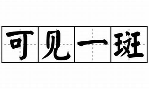 可见一斑造句二年级-用可见一斑造句