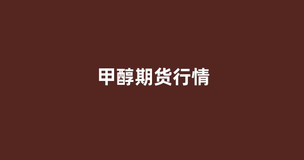 甲醇期货行情(甲醇期货行情2409)_https://www.gfdzclz.com_上交所_第1张