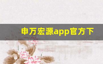 申万宏源app官方下载(申万宏源证券官网)_https://www.heiljjianzu.com_深交所_第1张