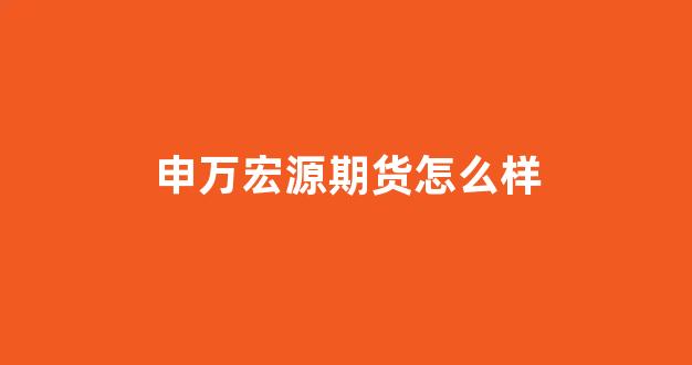 申万宏源期货怎么样(申万宏源高端版下载安装)_https://www.xzdzcjx.com_科创板_第1张