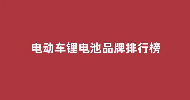 电动车锂电池品牌排行榜(电动车锂电池品牌排行榜前十名有哪些)_https://www.eamstsz.com_创业板_第1张