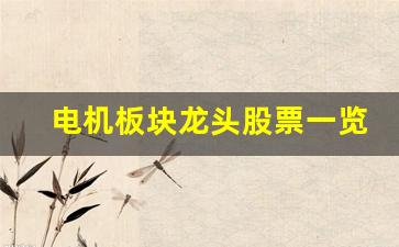 电机板块龙头股票一览表(a股电机龙头)_https://www.lclxwz.com_上期所_第1张