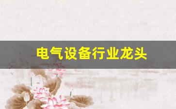 电气设备行业龙头(电气设备的龙头企业上市公司)_https://www.hangfeite.com_上交所_第1张