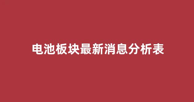 电池板块最新消息分析表(电池片领域龙头股)_https://www.taocizhiliang.com_效果图_第1张