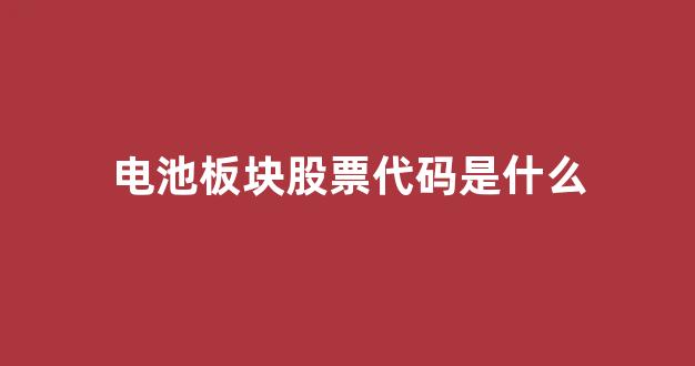 电池板块股票代码是什么(电池方面股票)_https://www.wanyuyiyao.com_北交所_第1张