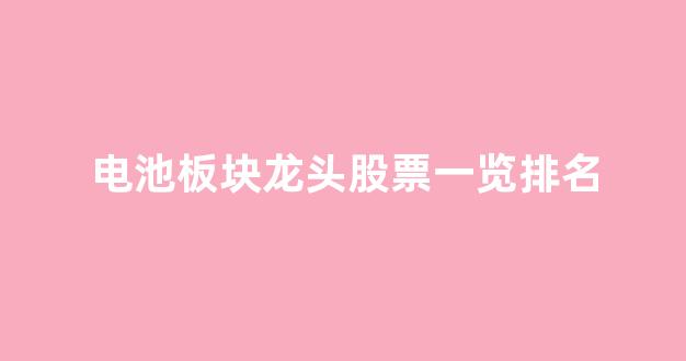 电池板块龙头股票一览排名(电池板块龙头股票一览排名榜)_https://www.hhem8.com_创业板_第1张