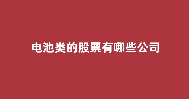 电池类的股票有哪些公司(电池概念股票)_https://www.eamstsz.com_深交所_第1张