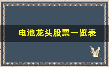 电池龙头股票一览表(电池龙头股票一览表)_https://www.jumanxin.com_上交所_第1张