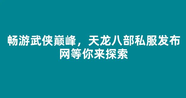 畅游武侠巅峰，天龙八部私服发布网等你来探索