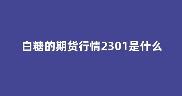 白糖的期货行情2301是什么(白糖期货2105最新行情)_https://www.ccit-cctv.com_上交所_第1张
