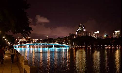 白鹭洲公园夜景图片_白鹭洲公园夜景