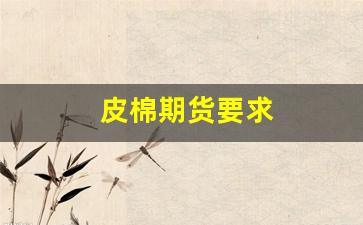 皮棉期货要求(皮棉期货实时行情)_https://www.fzdzcxj.com_创业板_第1张